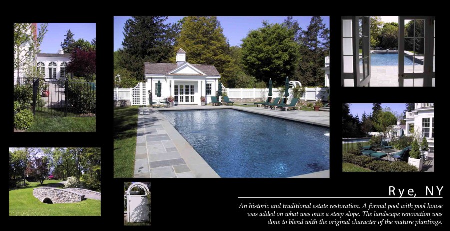 Landscape design for estate in Rye NY